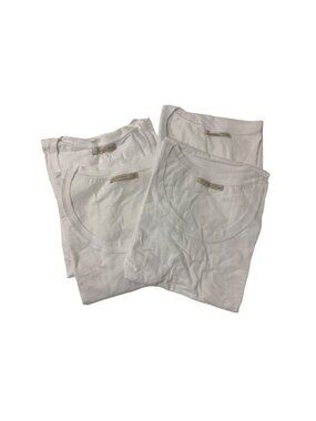 Bundle Of 4 Womens White Scoop Neck Tees Lightweight